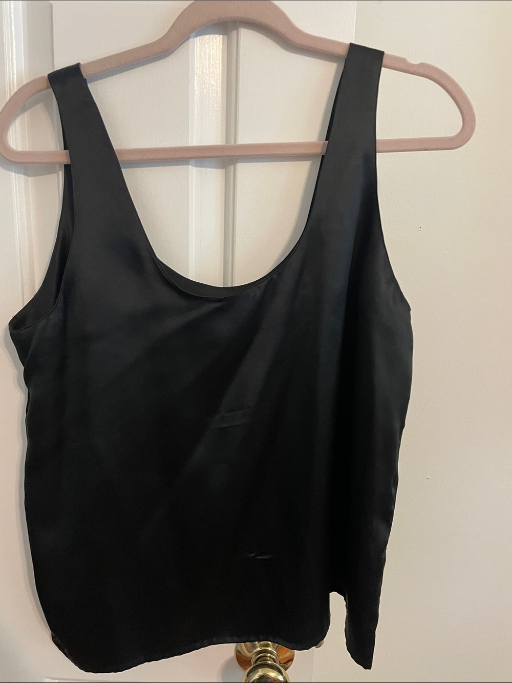 Oleg Cassini Black Satin Shell Top